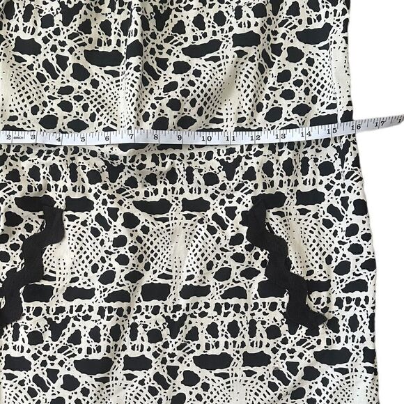 Vivienne Tam Abstract Cream and Black Sleeveless Retro Style Dress Size 4 - Picture 11 of 15